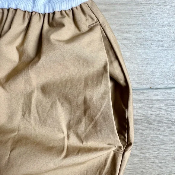 Gap Cotton Midi Dress Contrast White Tan XXS - Picture 6 of 8